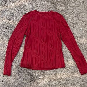 Elegant Red Long Sleeve Top